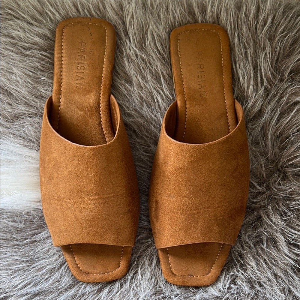 Women's Tan Slide Sandals